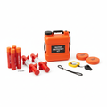 Marine emergency flare kit with handheld flares, parachute flares, and smoke signal